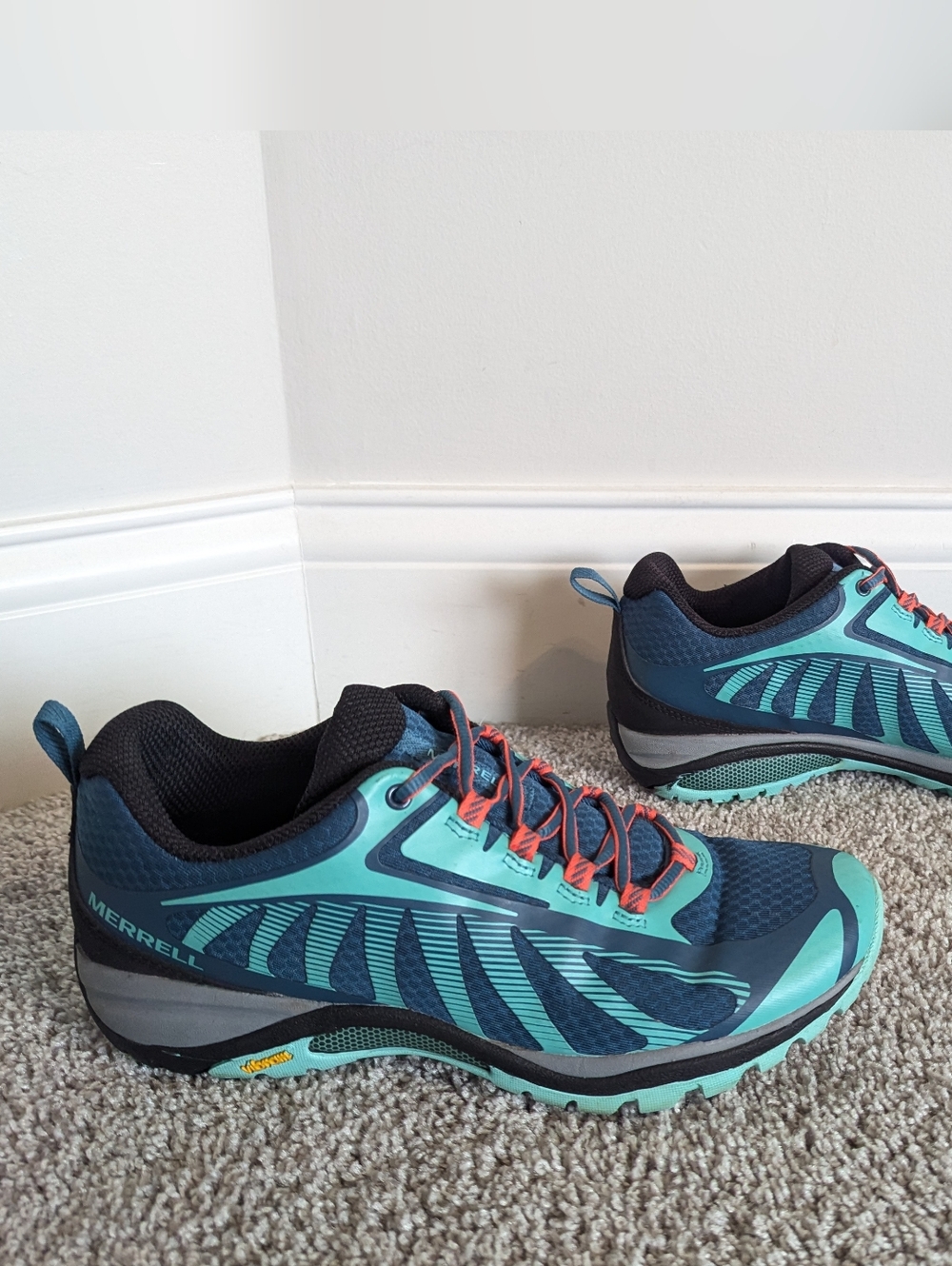 Merrell Teal and Navy Athletic Hiking Shoes